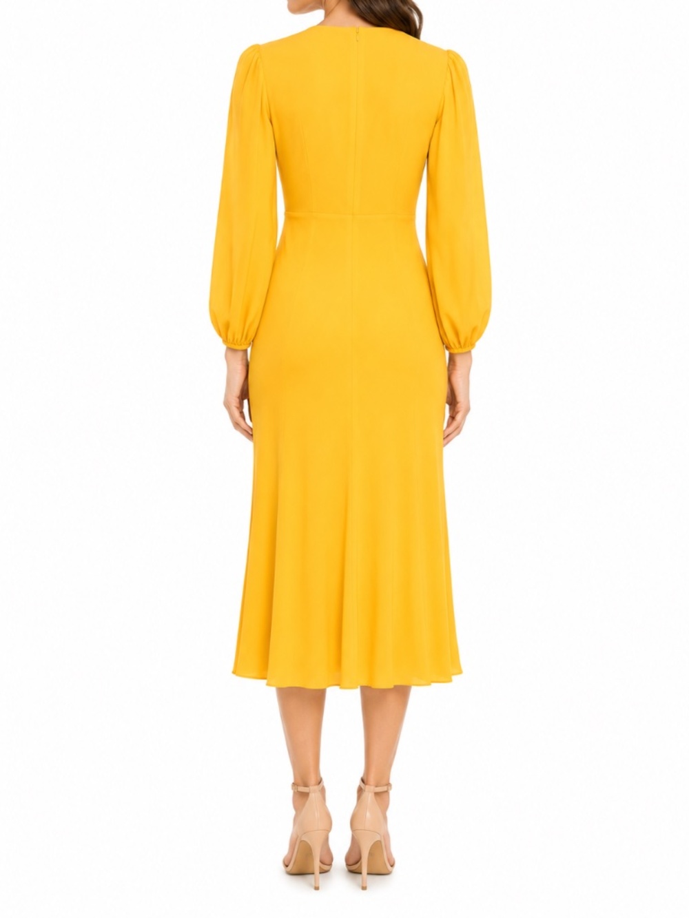 FARM Rio Yellow Cutout Midi Dress Beaded Tassels Size S - Picture 3 of 11